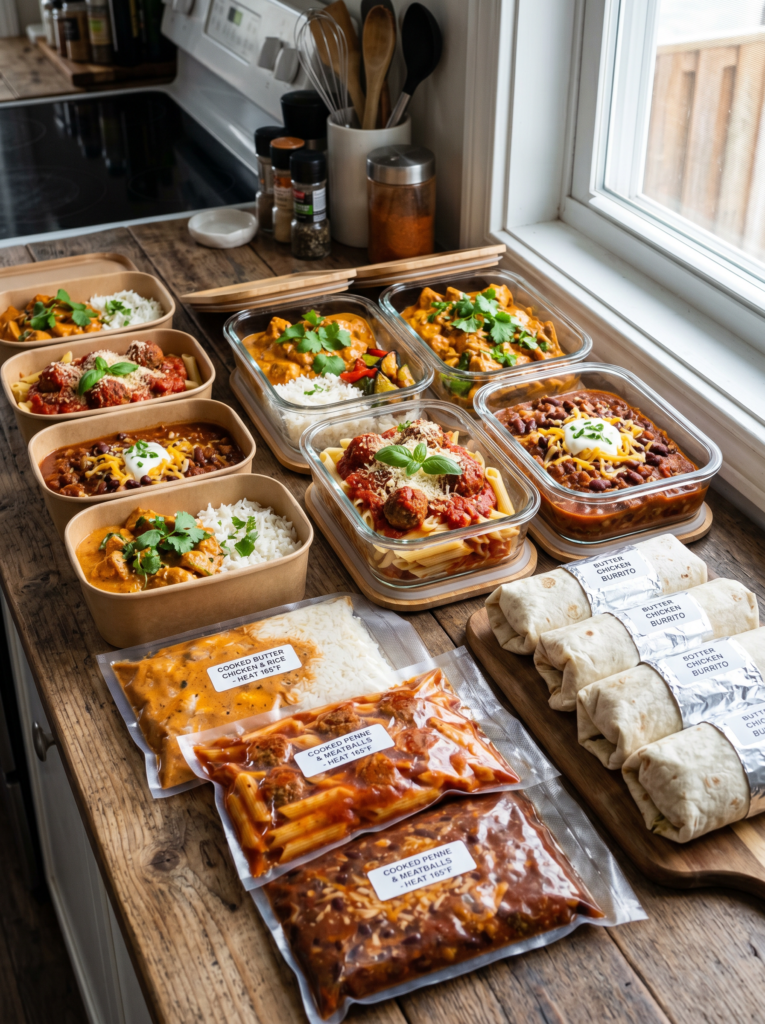 meal_prep_glass_containers_paper_containers_sous_vide_burritos
