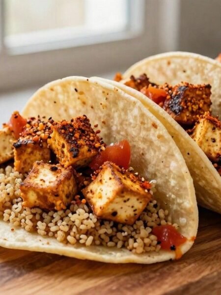 high protein vegan meal tofu tacos